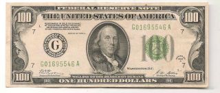 1928 - A $100 Chicago Federal Reserve Note Green Seal photo