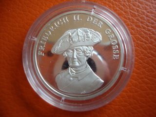 W4 - Medal Frederick The Great King Of Prussia 999/1000 Silver photo