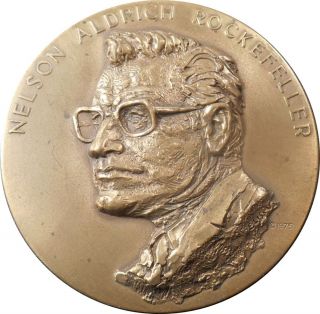 Scarce Official Rockefeller Vp Bronze Inaugural Medal By Frank Eliscu,  Maco photo