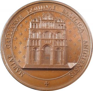 Xrare French Copper Medal Basilica Of Our Lady Of The Puy In Navarre photo