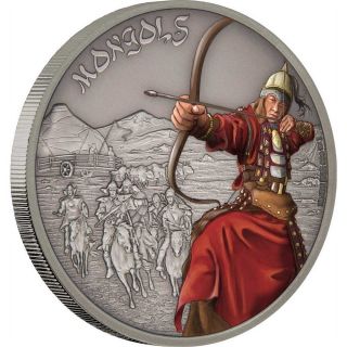 Mongols - Warriors Of History 2017 1 Oz Fine Silver Coin - Niue photo