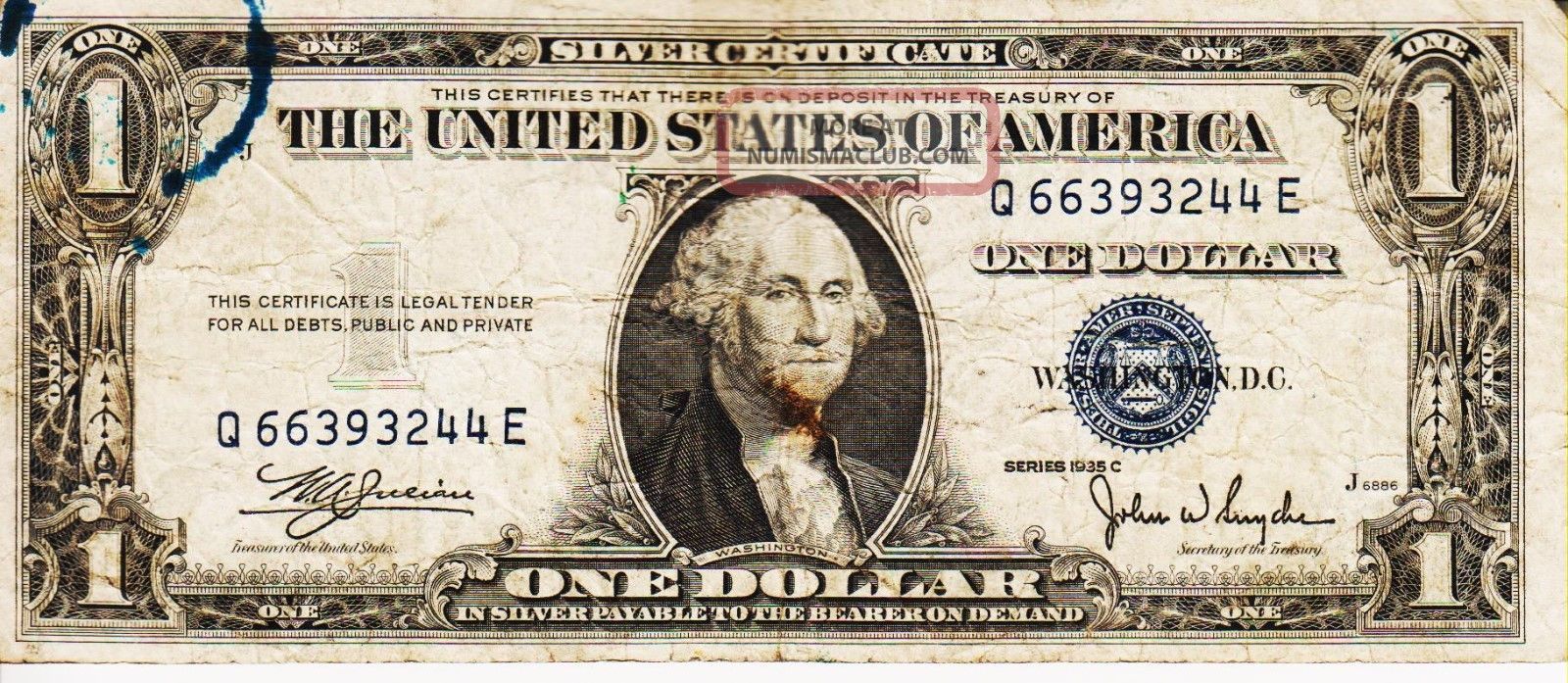 Series 1935 C One Dollar Silver Certificate==fair