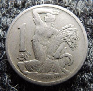 Czechoslovakia 1924 1 Koruna Km - 4 Coin photo