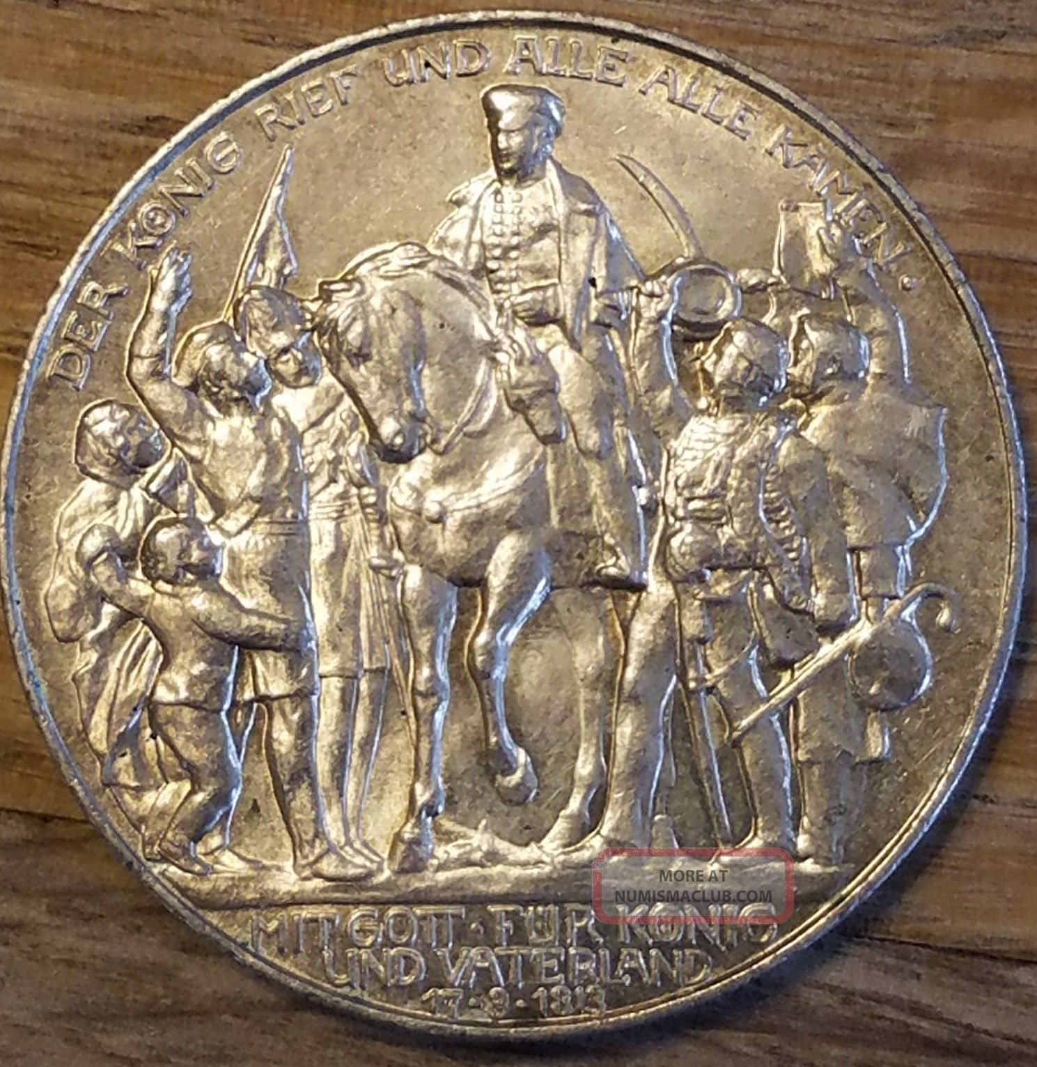 German States Prussia 3 Mark,  1913 - A 100 Years Defeat Of Napoleon Silver Coin Empire (1871-1918) photo