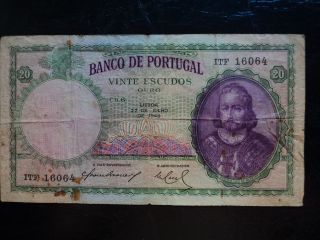 Portugal 20 Escudos 1948,  F photo