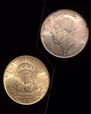 Sweden 1938 Silver 2 Kronor 15g photo