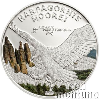 2013 Gabon - Haast ' S Eagle Harpagornis Moorei - Prehistoric Wildlife Silver Coin photo
