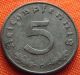 Ww2 German 1943 - G 5 Rp Reichspfennig 3rd Reich Zinc Nazi Coin (rl 1967) Germany photo 1