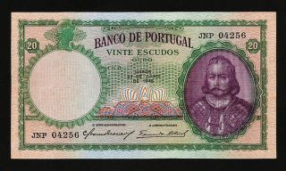 Portugal 20 Escudos 1948 Xf,  P.  153a photo
