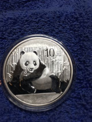 2015 China 10 Yuan Panda 1 Oz 0.  999 Silver Unc In Capsule photo