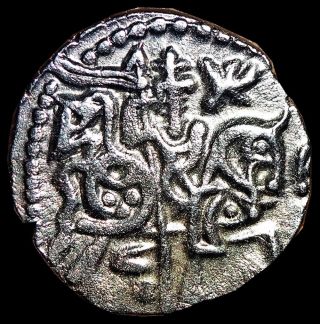 Ancient India - Spalapati Deva - Silver Jital (850 - 970 Ad) Horse & Bull Rj1 photo