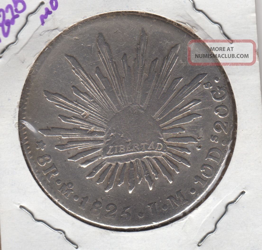 Coin 8 Reales 1825,  Mexico,  Republic,  Silver Mexico photo