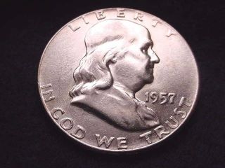 1957 Franklin Half Dollar Half Dollar - - 730 photo