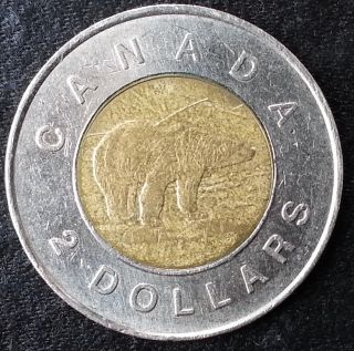 Canada 2 Dollar Coin 1996 Toonie First Year Of Issue Queen Elizabeth Bimetallic photo