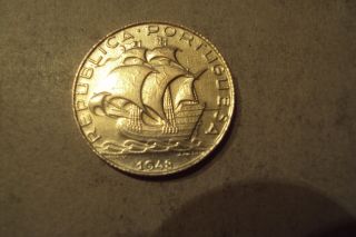 Portugal 2$50 1948 Unc Rare Silver Coin photo