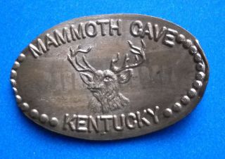 Mammoth Cave Elongated Penny Ky Usa Cent Big Mike ' S Rock Shop Souvenir Coin Deer photo