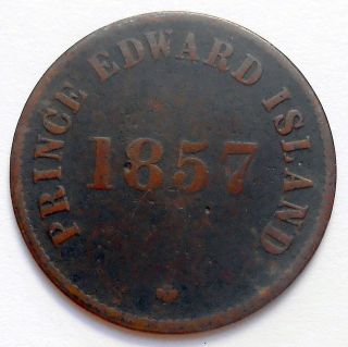 1857 Prince Edward Island Self Government Token Vg Pe - 7c5 Scarce Variety Coin photo