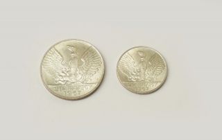 100 And 50 Drachmai Silver Coin 1967 Unc photo
