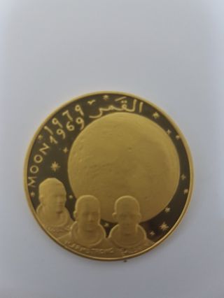 1969 Fujairah United Arab Emirates (uae) Apollo Xi 100 Riyals Gold Proof Coin photo