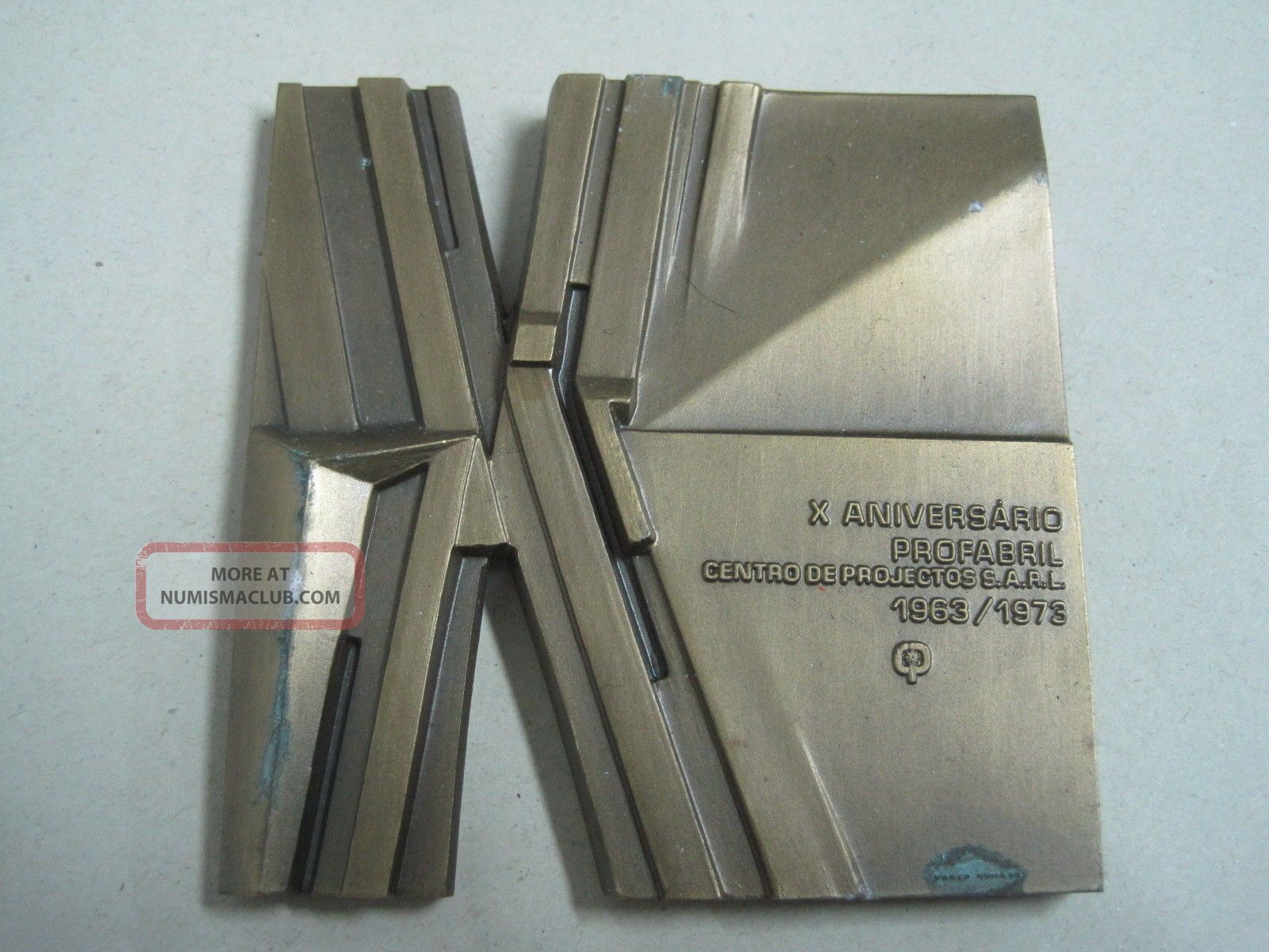 X Anniversary Profabril Design Center 1963/1973 Bronze Medal Exonumia photo