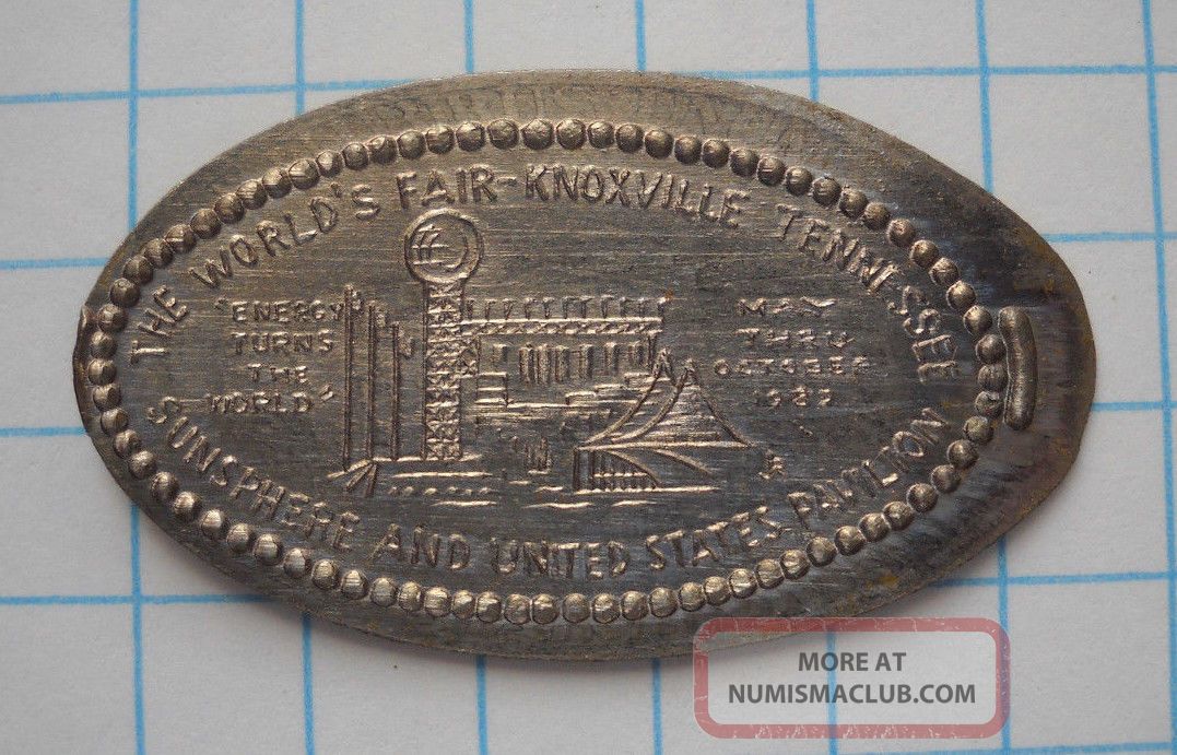 World ' S Fair Elongated Nickel Not Penny Knoxville Tn Usa Cent ' 82 Souvenir Coin Exonumia photo